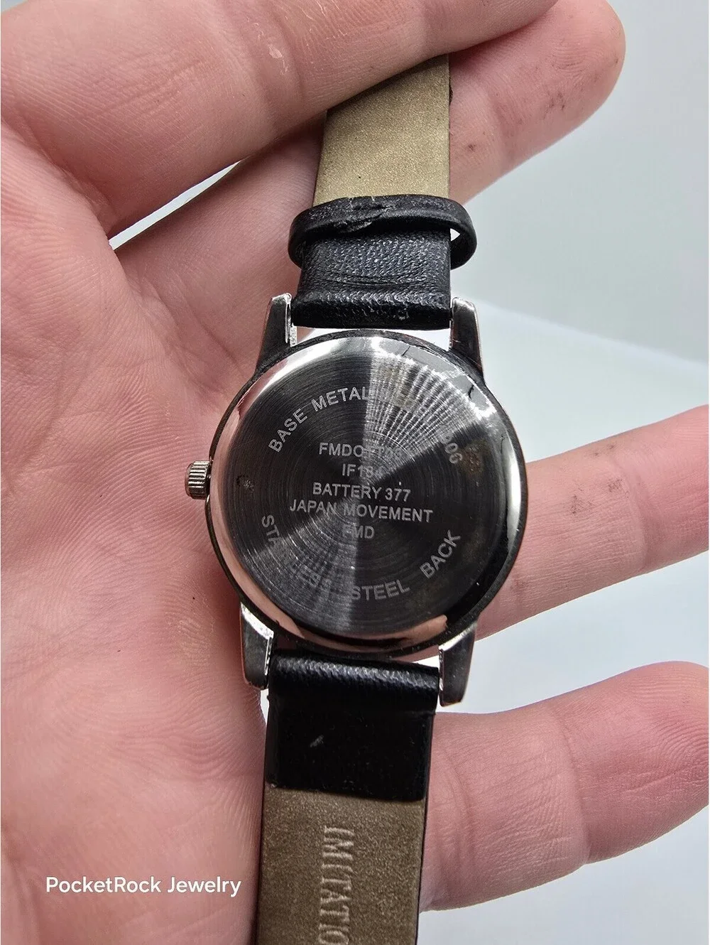 FMD Women’s Quartz Analog Watch White Dial Silver Steel Black Leather Strap